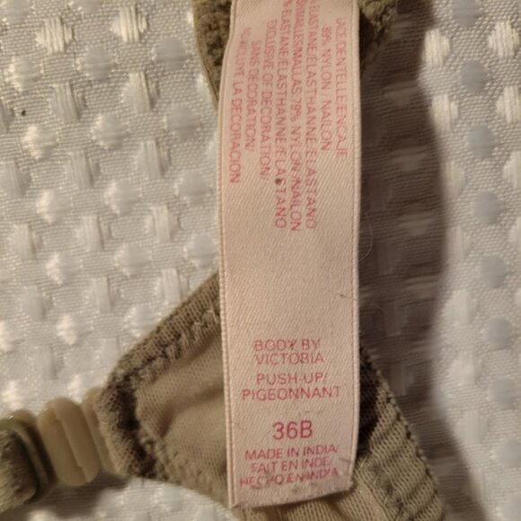 36B Body by Victoria Lace Padded Biege Lined Pigeonnet push up bra - Picture 2 of 5